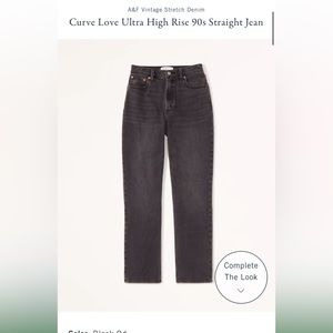 NEW WITH TAGS ABERCROMBIE CURVE LOVE 90s STRAIGHT JEANS SIZE 28